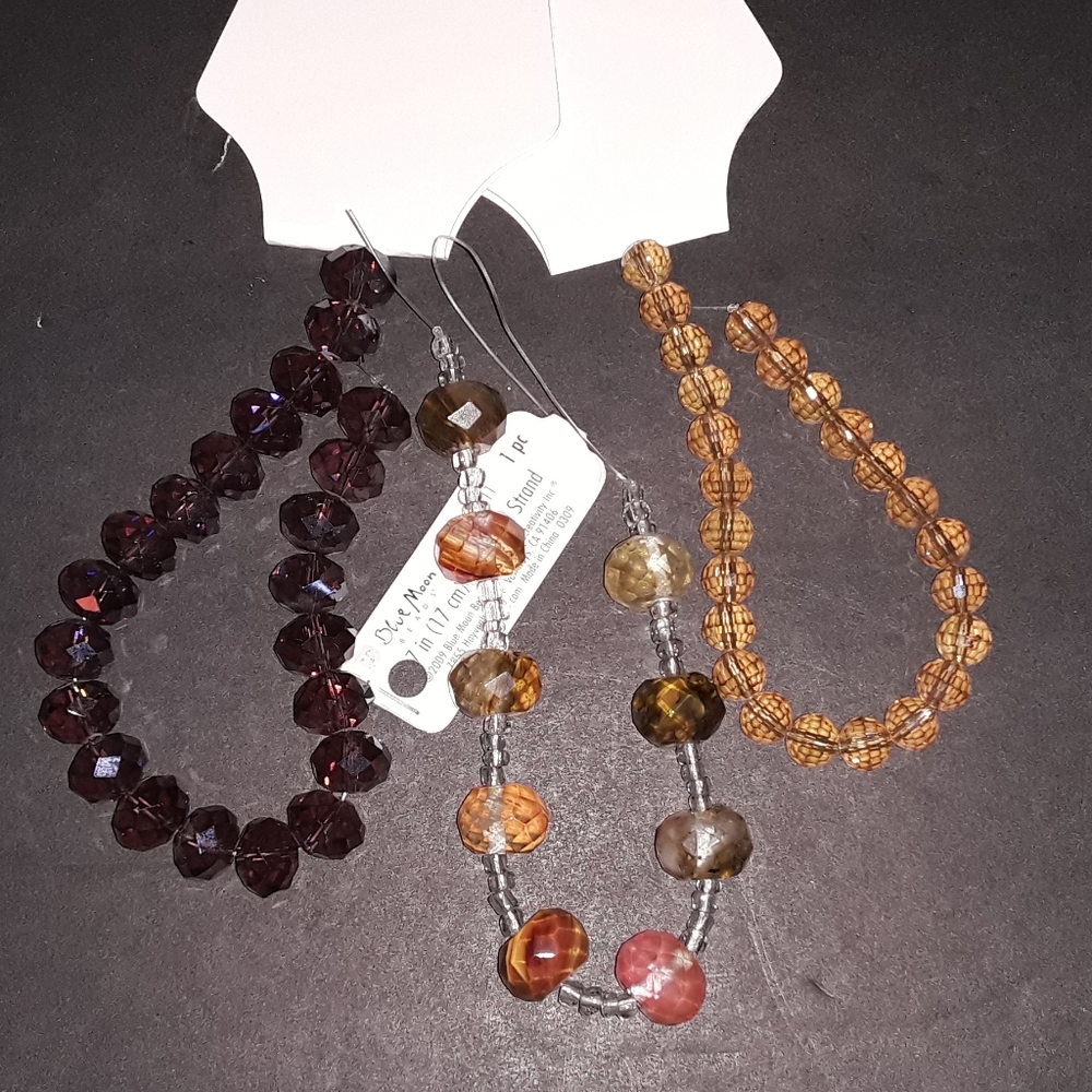 Beads, Faceted Amber Glass Bead Bundle - NWT